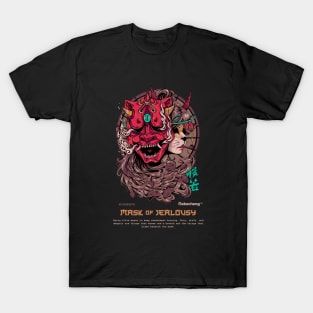 Anime Japanese Oni Girl Demon Orochi Mask of Jealousy Nekocheng #003 Hannya T-Shirt